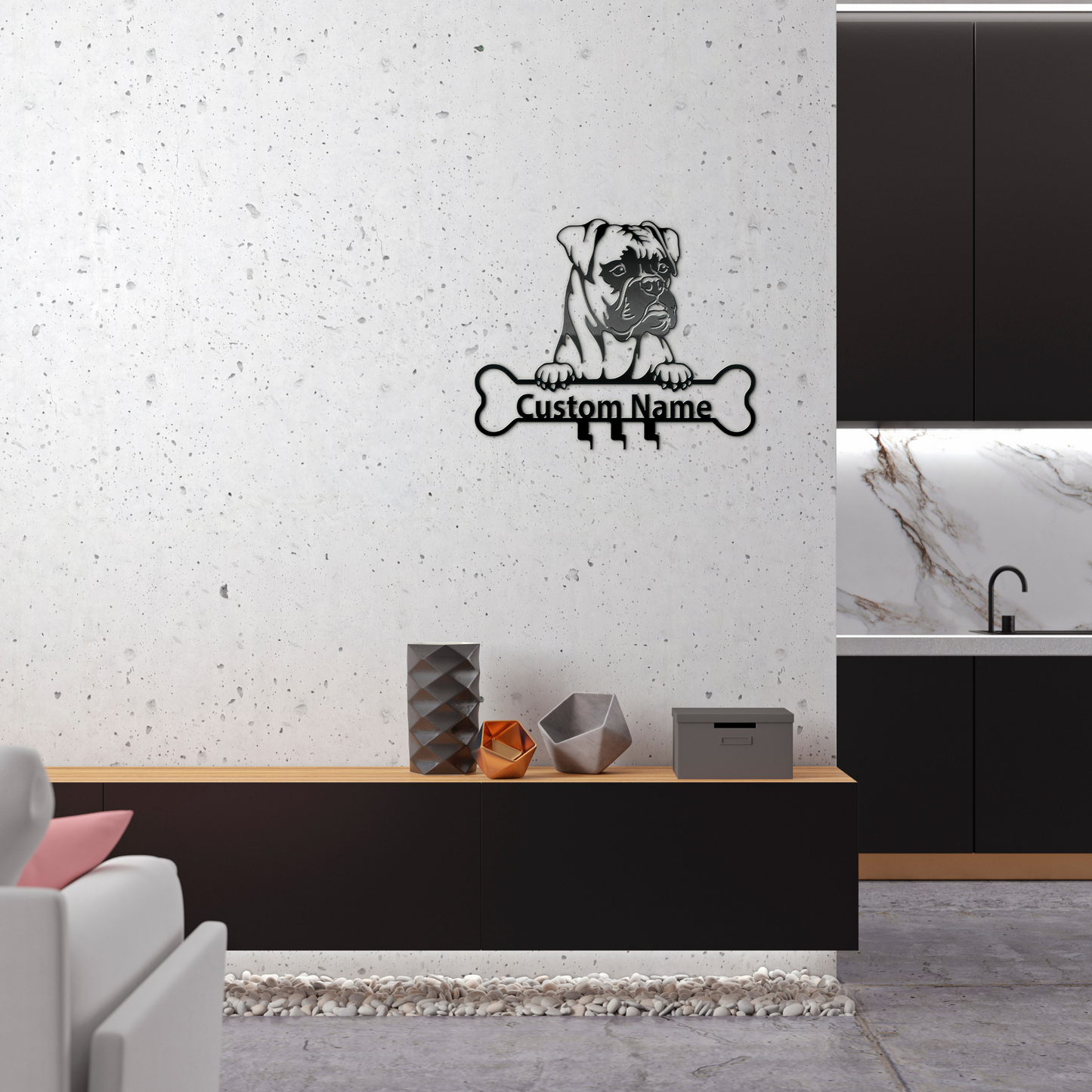 Μπόξερ,Boxer, Μεταλλικό διακοσμητικό τοίχου, κρεμάστρα