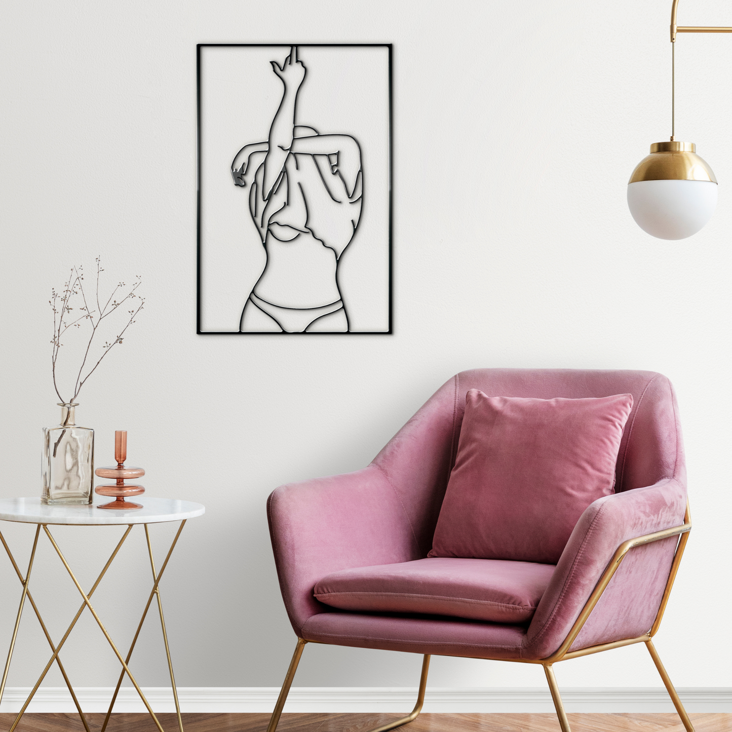 WOMAN FIGURE, Μεταλλικό διακοσμητικό τοίχου