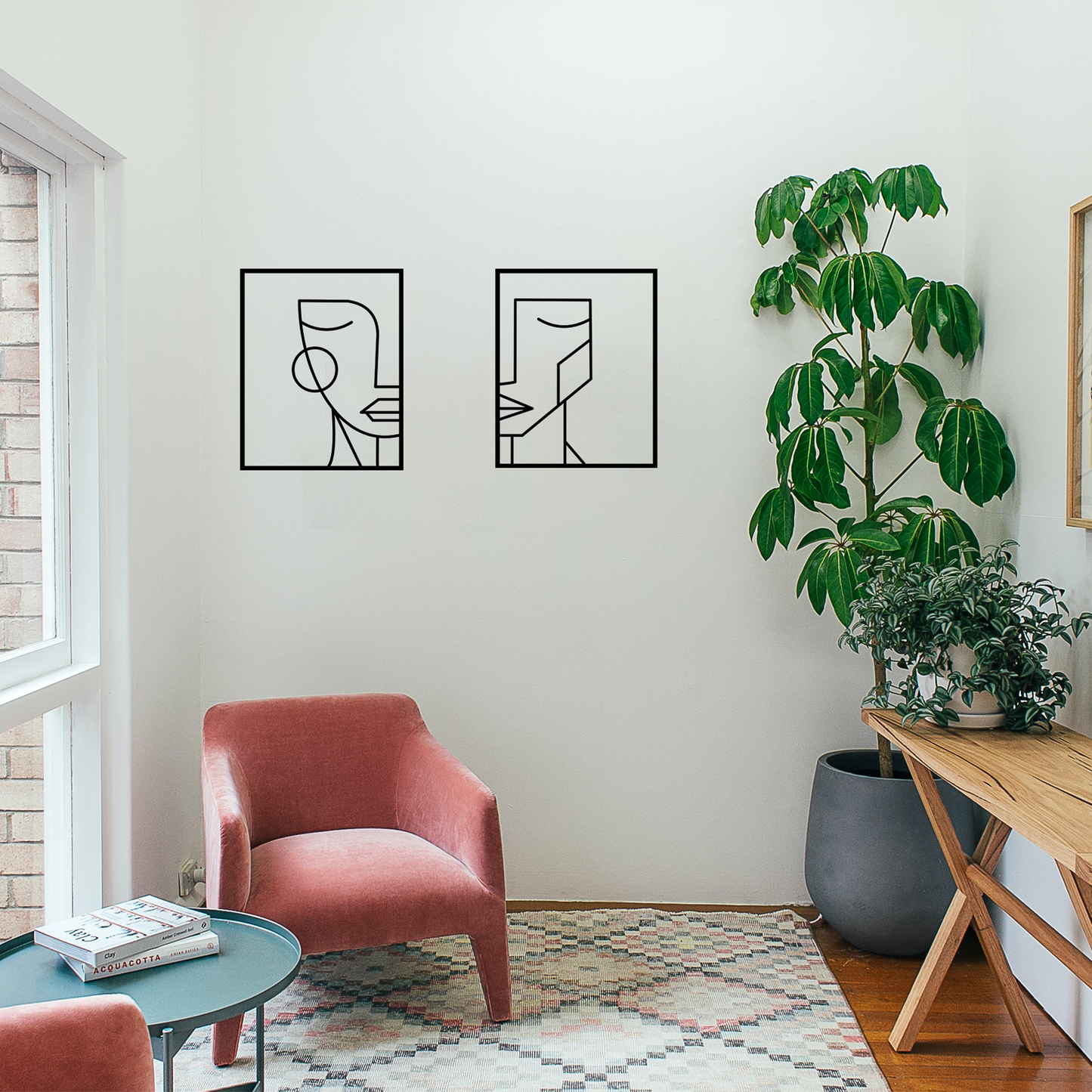 MINIMAL GEOMETRIC FACES, Μεταλλικό διακοσμητικό τοίχου