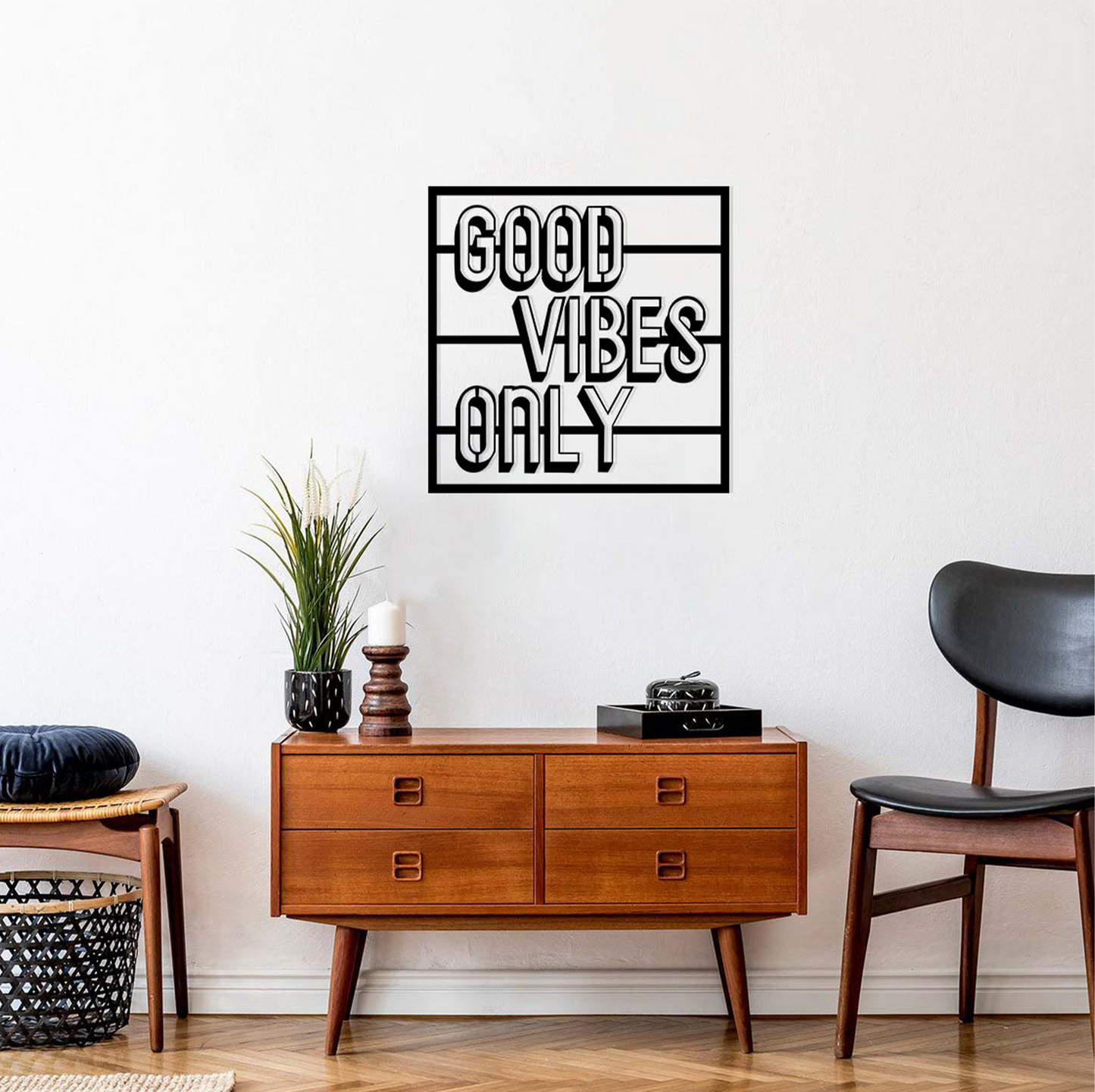 GOOD VIBES ONLY, Μεταλλικό διακοσμητικό τοίχου