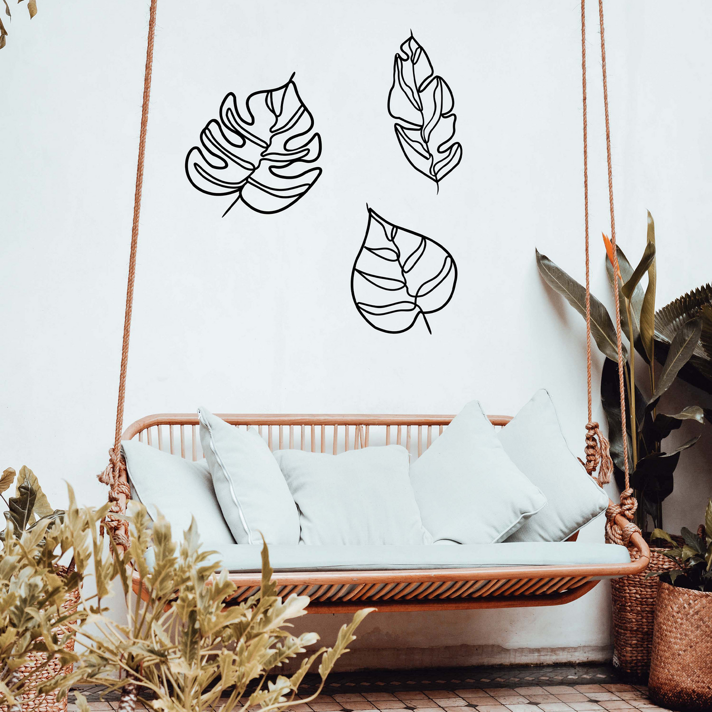 TROPICAL LEAVES SET, Μεταλλικό διακοσμητικό τοίχου
