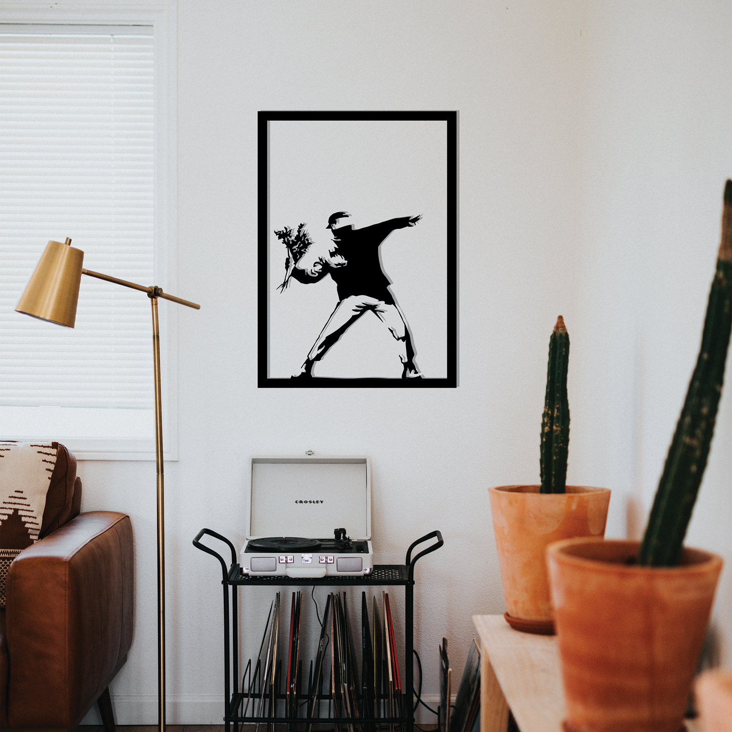 FLOWER THROWER,BANKSY,Μεταλλικό διακοσμητικό τοίχου