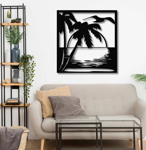 PALM BEACH SUNSET, Μεταλλικό διακοσμητικό τοίχου