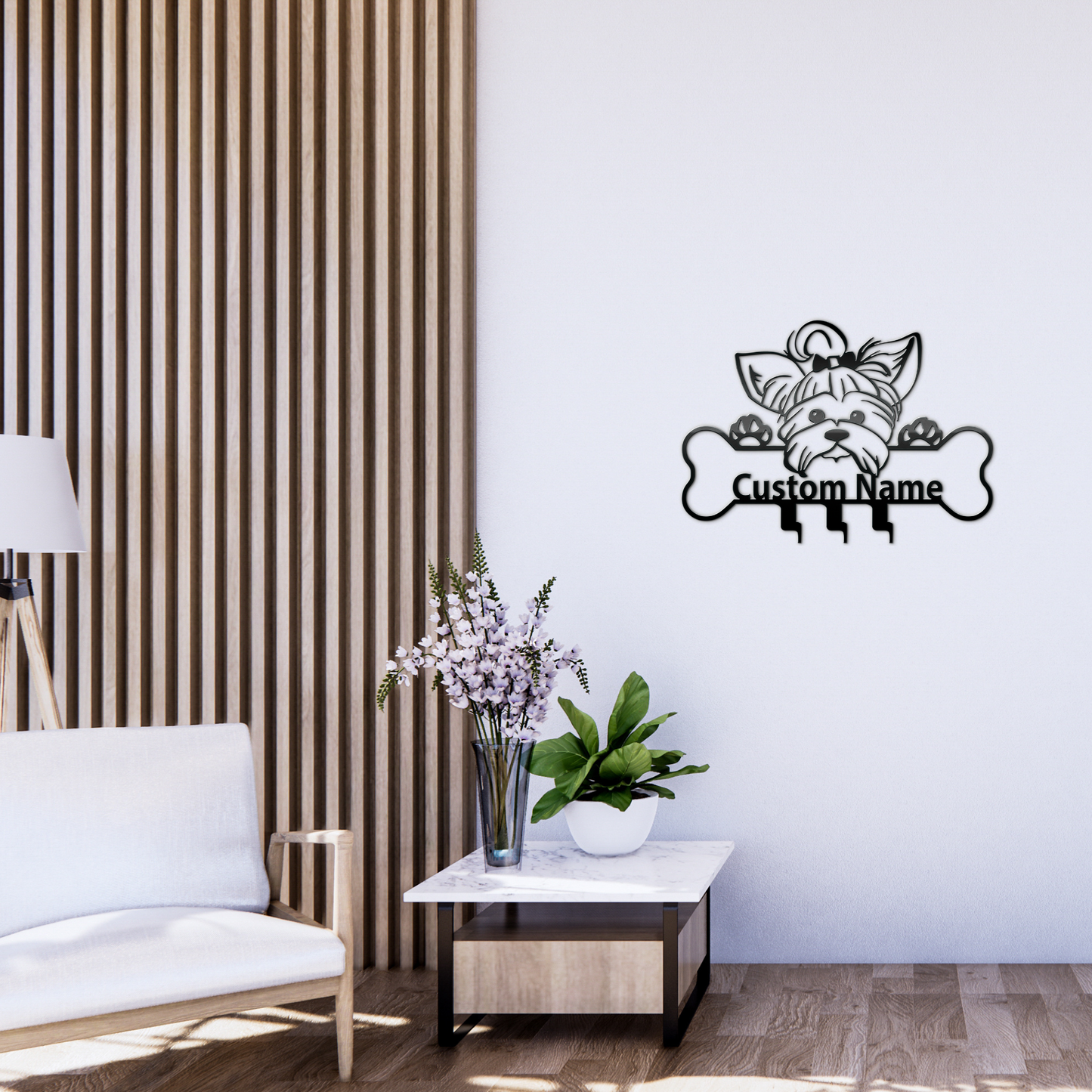 Γιορκσάιρ Τεριέ,Yorkshire terrier, Μεταλλικό διακοσμητικό τοίχου, κρεμάστρα