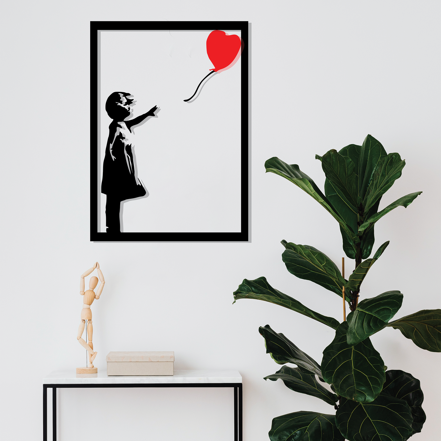 GIRL WITH (HEART) BALLOON ,BANKSY, Μεταλλικό διακοσμητικό τοίχου