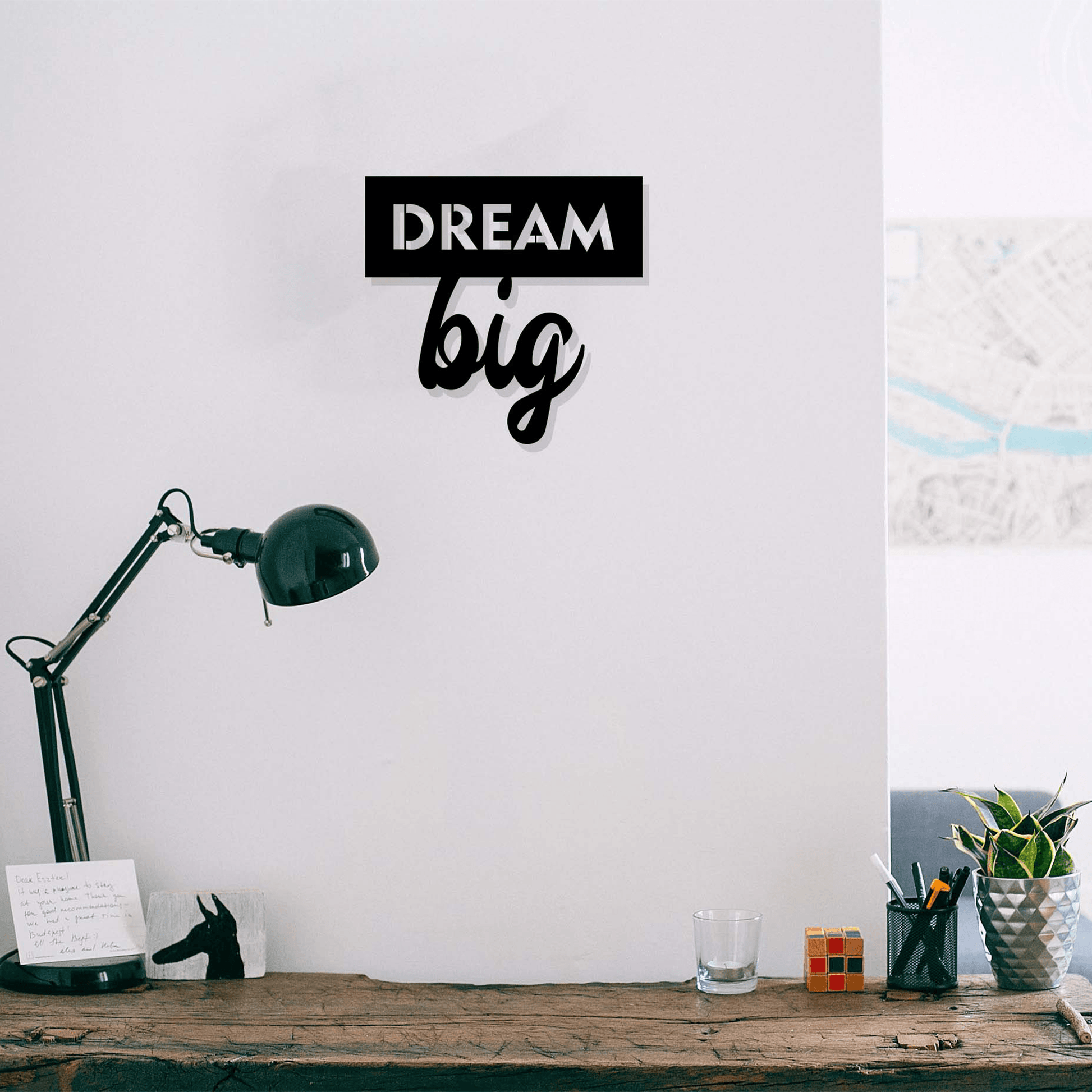 DREAM BIG, Μεταλλικό διακοσμητικό τοίχου - lovenwall