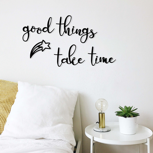 GOOD THINGS TAKE TIME, Μεταλλικό διακοσμητικό τοίχου