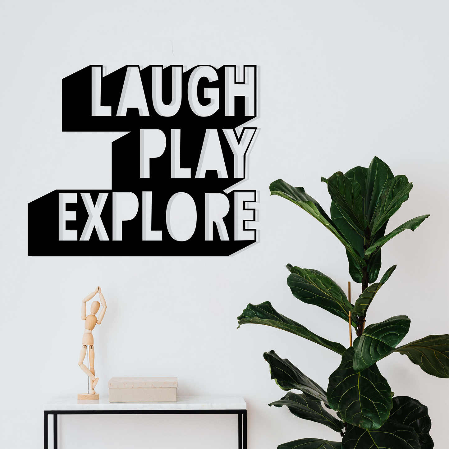 LAUGH PLAY EXPLORE, Μεταλλικό διακοσμητικό τοίχου