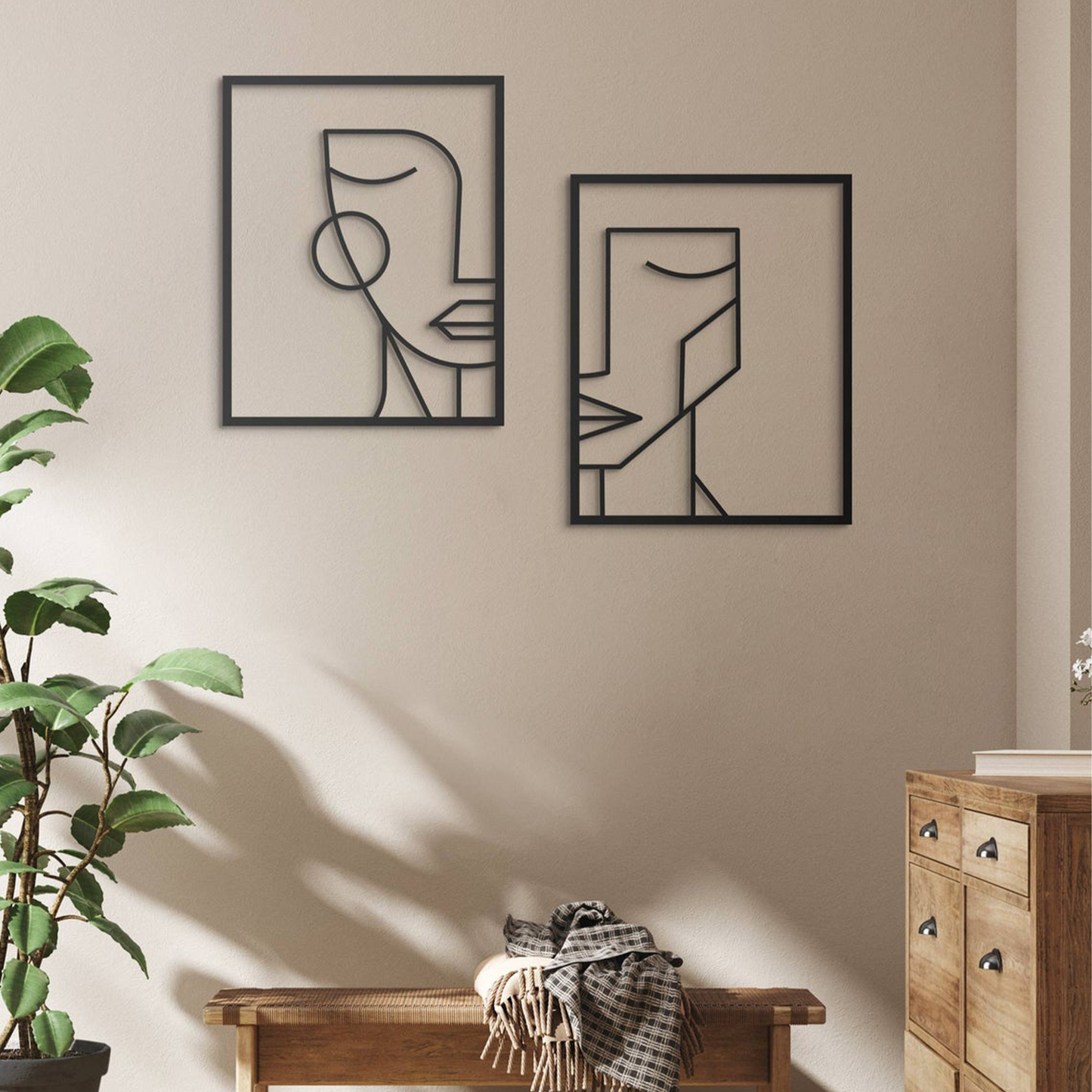 MINIMAL GEOMETRIC FACES, Μεταλλικό διακοσμητικό τοίχου