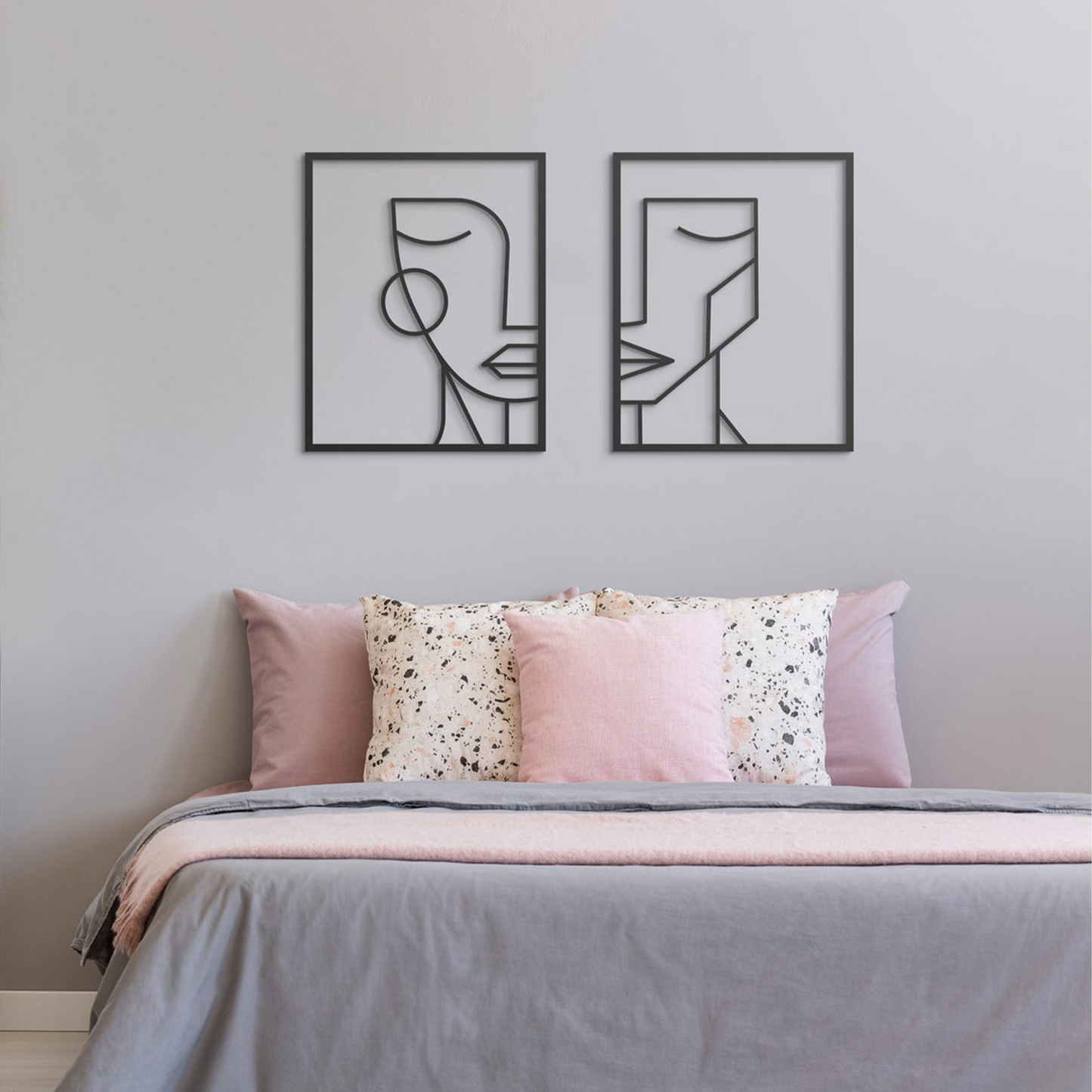 MINIMAL GEOMETRIC FACES, Μεταλλικό διακοσμητικό τοίχου