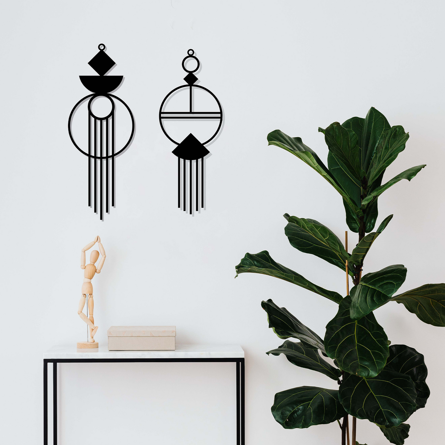 SET MODERN MACRAME, Μεταλλικό διακοσμητικό τοίχου