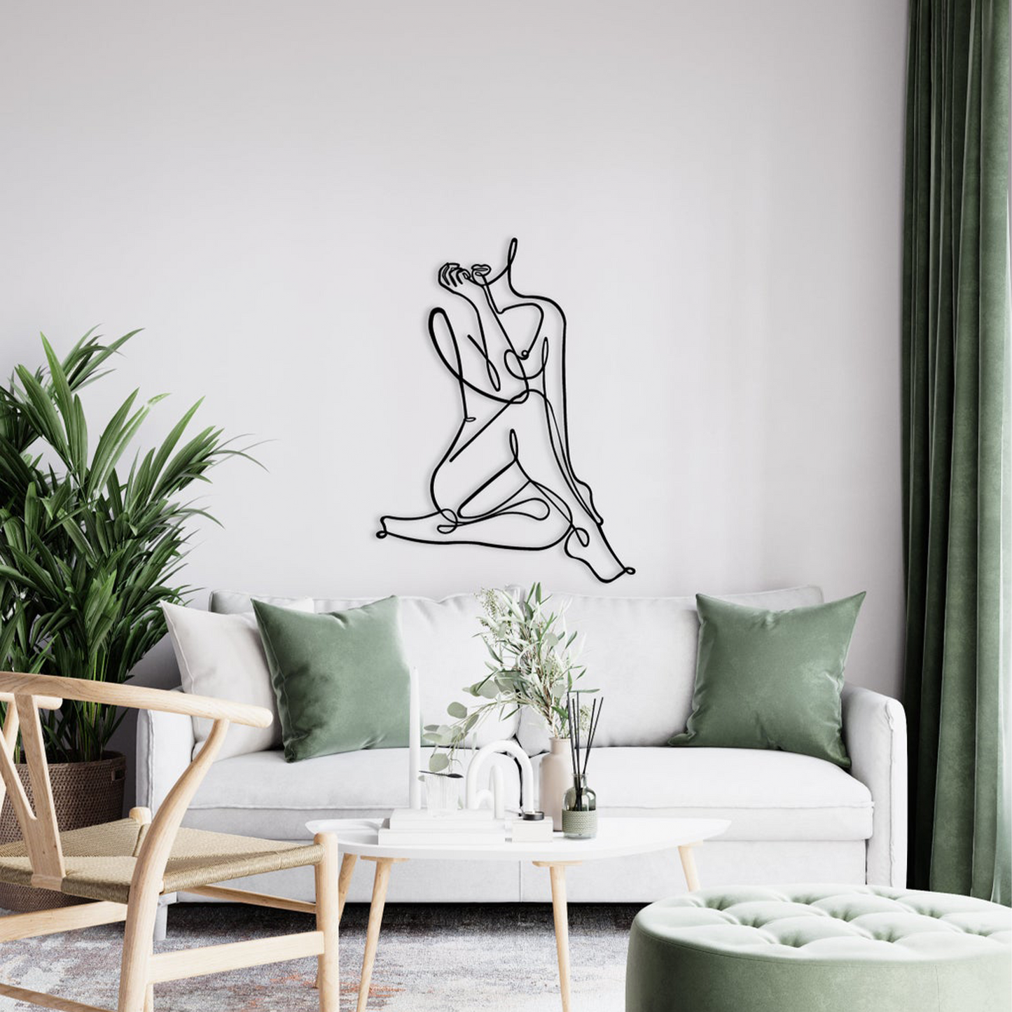 SITTING WOMAN, Μεταλλικό διακοσμητικό τοίχου